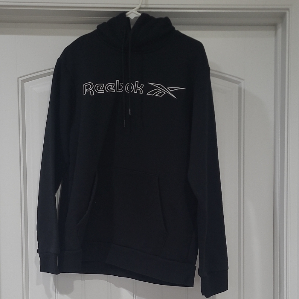Reebok Black Hoodie with White Logo